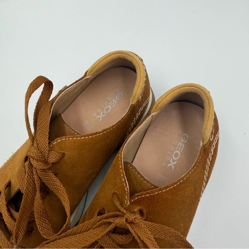 Geox Respira Brown Suede Lace-Up Sneakers – Size 35 (US 5)